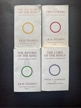 J.R.R. Tolkien Lord of the Rings 50th Anniversary Paperback Set with Companion